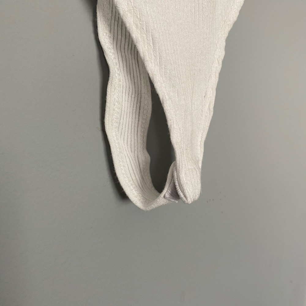 Windsor White Ribbed Bodysuit Adjustable Straps - Picture 4 of 6